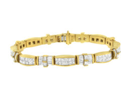 14K Yellow Gold Multi--Cut Diamond Ties of Love Eternity Bracelet(11.25 cttw,G-H Color,VS1-VS2 Clarity)
