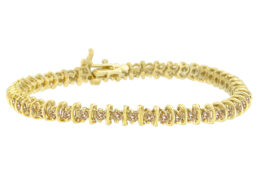 10K Yellow Gold-Plated Sterling Silver Diamond Tennis Bracelet (2.00 cttw, K-L Color, I1-I2 Clarity)