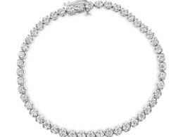 .925 Sterling Silver 3.00 Cttw Prong Set Round-Cut Diamond Tennis Link 7.25" Bracelet (I-J Color, I1-I2 Clarity)
