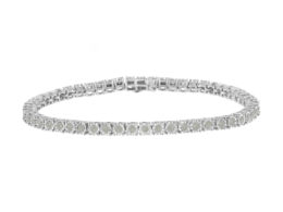 .925 Sterling Silver 2.0 Cttw Diamond Illusion-Set Miracle Plate Tennis Bracelet (I-J Color, I3 Clarity) - 7"