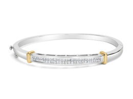 14K Two-Toned Gold Princess Cut Diamond Fashion Bangle (1 cttw, H-I Color, SI1-SI2 Clarity)