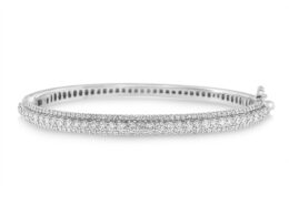 14K White Gold Round-Cut Diamond Bangle (3 cttw, H-I Color, SI1-SI2 Clarity)