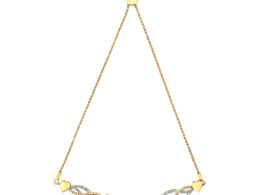 14K Yellow Gold Plated .925 Sterling Silver 1/10 Cttw Diamond Wave and Hearts Bolo Bracelet (I-J Color, I2-I3 Clarity) - 4"-10" Adjustable