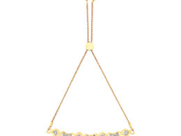 14K Yellow Gold Plated .925 Sterling Silver Channel Set Diamond Accent Twist 4”-10” Adjustable Bolo Bracelet (I-J Color, I3 Clarity)