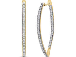 10k Yellow Gold Round Cut Diamond Earrings (1 cttw, I-J Color, I2-I3 Clarity)
