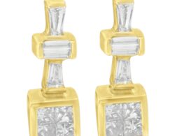 14K Yellow Gold 1 1/3 cttw Diamond Hoop Earrings (G-H, VS1-VS2)