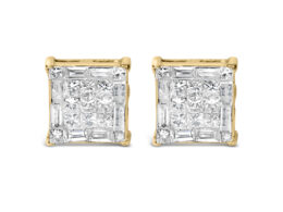10KT Yellow Gold Diamond Stud Earrings (1 cttw, I-J Color, SI2-I1 Clarity)