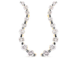 14K Yellow Gold 1.00 Cttw Round-Cut Diamond Graduated Journey Stud Earrings (I-J Color, I2-I3 Clarity)