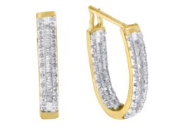 10k Yellow Gold Diamond Hoop Earrings (1 cttw, I-J Color, I1-I2 Clarity)