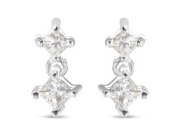 14K White Gold 1/2 cttw Princess Cut Diamond Earrings (H-I Color, SI1-SI2 Clarity)