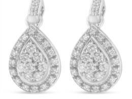 10k White Gold Round Cut Diamond Earrings (0.75 cttw, H-I Color, I1-I2 Clarity)