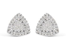 14K White Gold 1/2 cttw Trillion Shaped Diamond Stud Earrings (H-I Clarity, SI2-I1 Color)