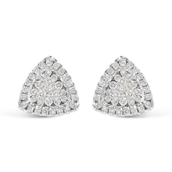 14K White Gold 1/2 cttw Trillion Shaped Diamond Stud Earrings (H-I Clarity, SI2-I1 Color)