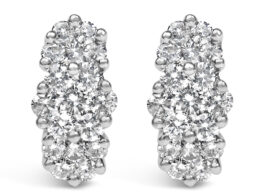14K Yellow Gold 2 1/20 cttw Round Cut Diamond Cluster Earrings (I-J, I1-I2)