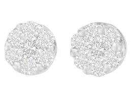 14K White Gold 1 1/4 cttw Round Cut Diamond Earrings (H-I, SI2-I1)