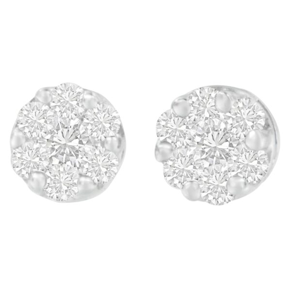 14K White Gold 1 1/4 cttw Round Cut Diamond Earrings (H-I, SI2-I1)