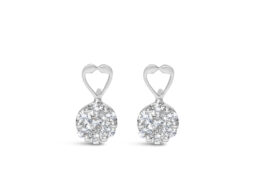 14K White Gold 1 1/4 cttw Round Cut Diamond Earrings (H-I, I1-I2)