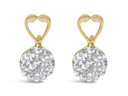 14K Yellow Gold 1ct. TDW Round-cut Diamond Earrings (I-J,SI2-I1)