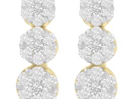 14K Yellow Gold 1 1/2 cttw Round Cut Diamond Earrings (I-J, SI1-SI2)