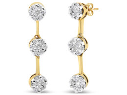 14K Yellow Gold Round Diamond Earrings (1.05 cttw, H-I Color, SI1-SI2 Clarity)