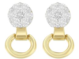 14K Yellow Gold 1/2 cttw Diamond Stud Earrings (I-J, SI1-SI2)
