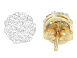 14K Yellow Gold Round-cut Diamond Earrings (1 cttw, I-J Color, SI1-SI2 Clarity)