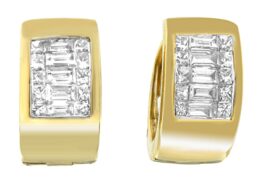 14K Yellow Gold 1/2 cttw Diamond Huggy Earrings (H-I, VS2-SI1)