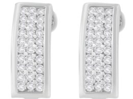 14K White Gold 1 cttw Round Cut Diamond Earrings (H-I, SI1-SI2)