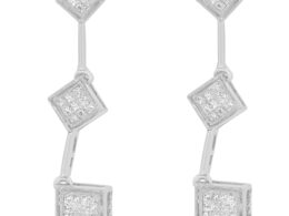 14K White Gold 5/8 cttw Princess Cut Diamond Earrings (H-I, SI1-SI2)