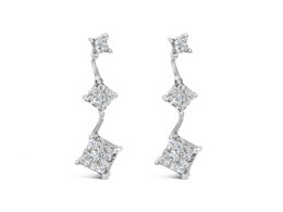 14K White Gold 1 cttw Princess Cut Diamond Earrings (G-H, VS1-VS2)