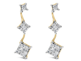 14K Yellow Gold 1 cttw Princess Cut Diamond Earrings (H-I, SI1-SI2)