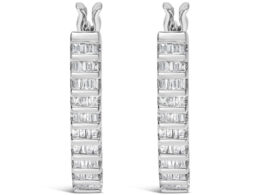 14K White Gold 5/8 cttw Baguette Cut Diamond Earrings (H-I, SI1-SI2)