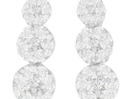 14K White Gold 1 1/2 cttw Round Cut Diamond Earrings (H-I, SI2-I1)