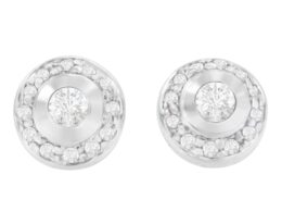 14K White Gold 1/3 cttw Round Cut Diamond Earrings (H-I, SI2-I1)