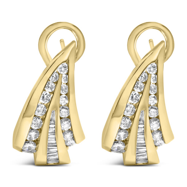 14K Yellow Gold 2 1/4 cttw Diamond Huggy Earrings (I-J, SI1-I2)