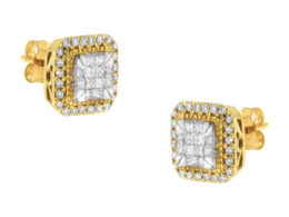 10KT Yellow Gold Diamond Stud Earrings (1/2 cttw, H-I Color, SI2-I1 Clarity)