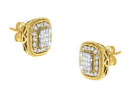10KT Yellow Gold Diamond Stud Earings (3/4 cttw, H-I Color, SI2-I1 Clarity)