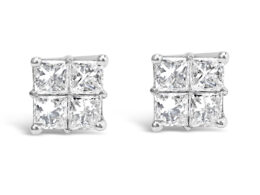 10KT White Gold Diamond Composite Stud Earring (1/4 cttw, H-I Color, I1-I2 Clarity)