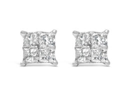 10K White Gold Diamond Stud Earrings (3/4 cttw, H-I Color, SI2-I1 Clarity)