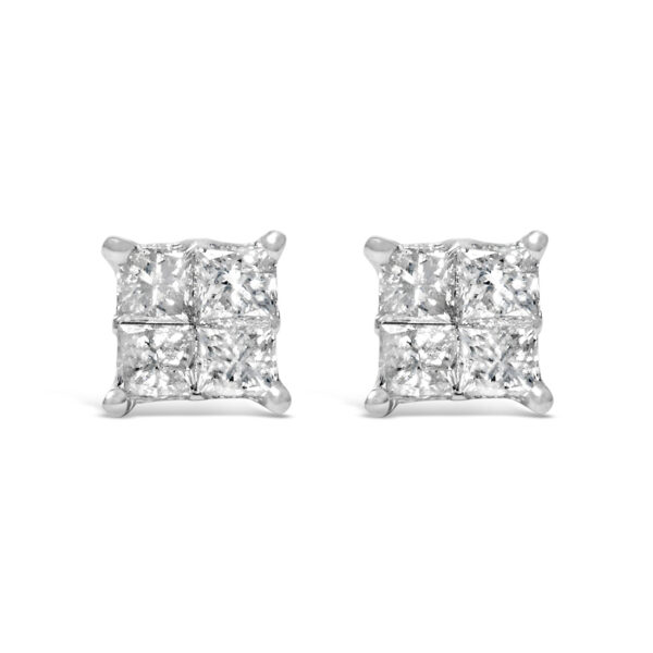 10K White Gold Diamond Stud Earrings (3/4 cttw, H-I Color, SI2-I1 Clarity)