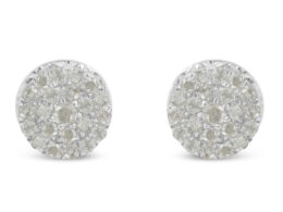 10k White Gold Diamond Cluster Stud Earrings (0.5 cttw, I-J Color, I2-I3 Clarity)