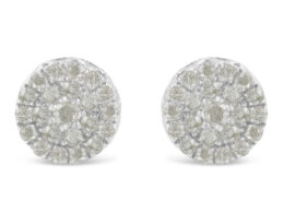 10K White Gold Diamond Cluster Stud Earrings (1 cttw, I-J Color, I2-I3 Clarity)