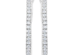 10KT White Gold 1/2 cttw Diamond Hoop Earrings (I-J, I2-I3)