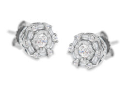 10K White Gold Diamond Stud Earring (1/2 cttw, I-J Color, I3 Clarity)