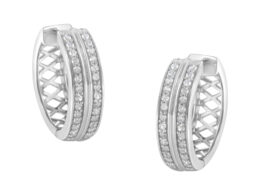 10K White Gold Diamond Hoop Earring (1/2 cttw, I-J Color, I2-I3 Clarity)