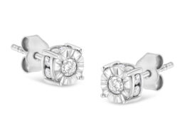 1/2 Cttw Miracle Set Diamond Stud Earring (J-K Color, I2-I3 Clarity) - Choice of Metal Type (Sterling Silver)