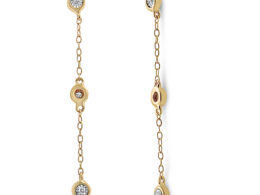 10K Yellow Gold Plated .925 Sterling Silver Miracle Set Diamond Accent 3-Stone Drop and Dangle Earring (I-J Color, I3 Clarity)