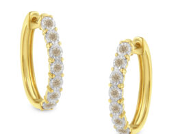 10KT Two-Toned Gold Diamond Hoop Earring (1/2 cttw, J-K Color, I2-I3 Clarity)