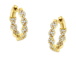 10K Yellow Gold Diamond Huggy Earrings (1/2 cttw, H-I Color, I1-I2 Clarity)