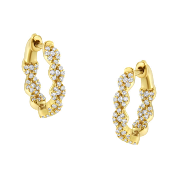 10K Yellow Gold Diamond Huggy Earrings (1/2 cttw, H-I Color, I1-I2 Clarity)